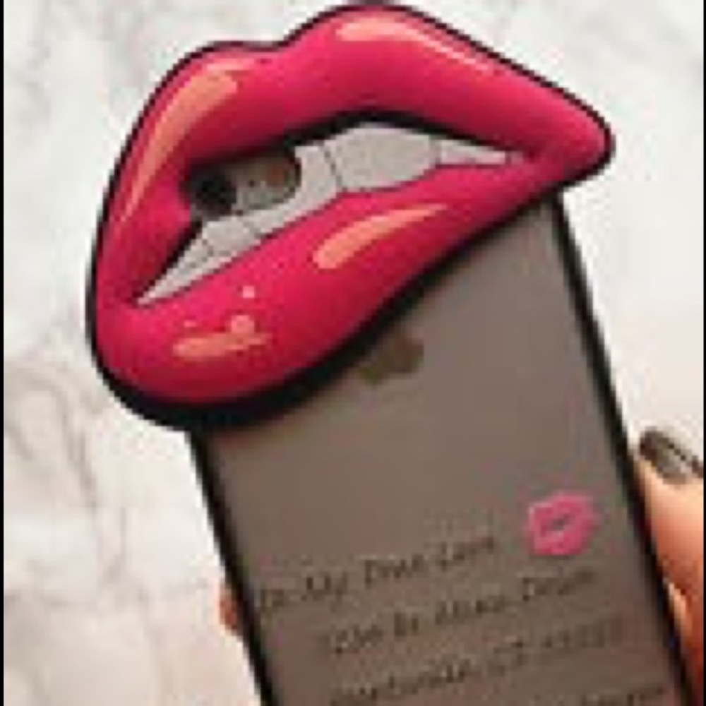 💋Nwots/Red Sexy Lips/Silicone iPhone 6S+ Case